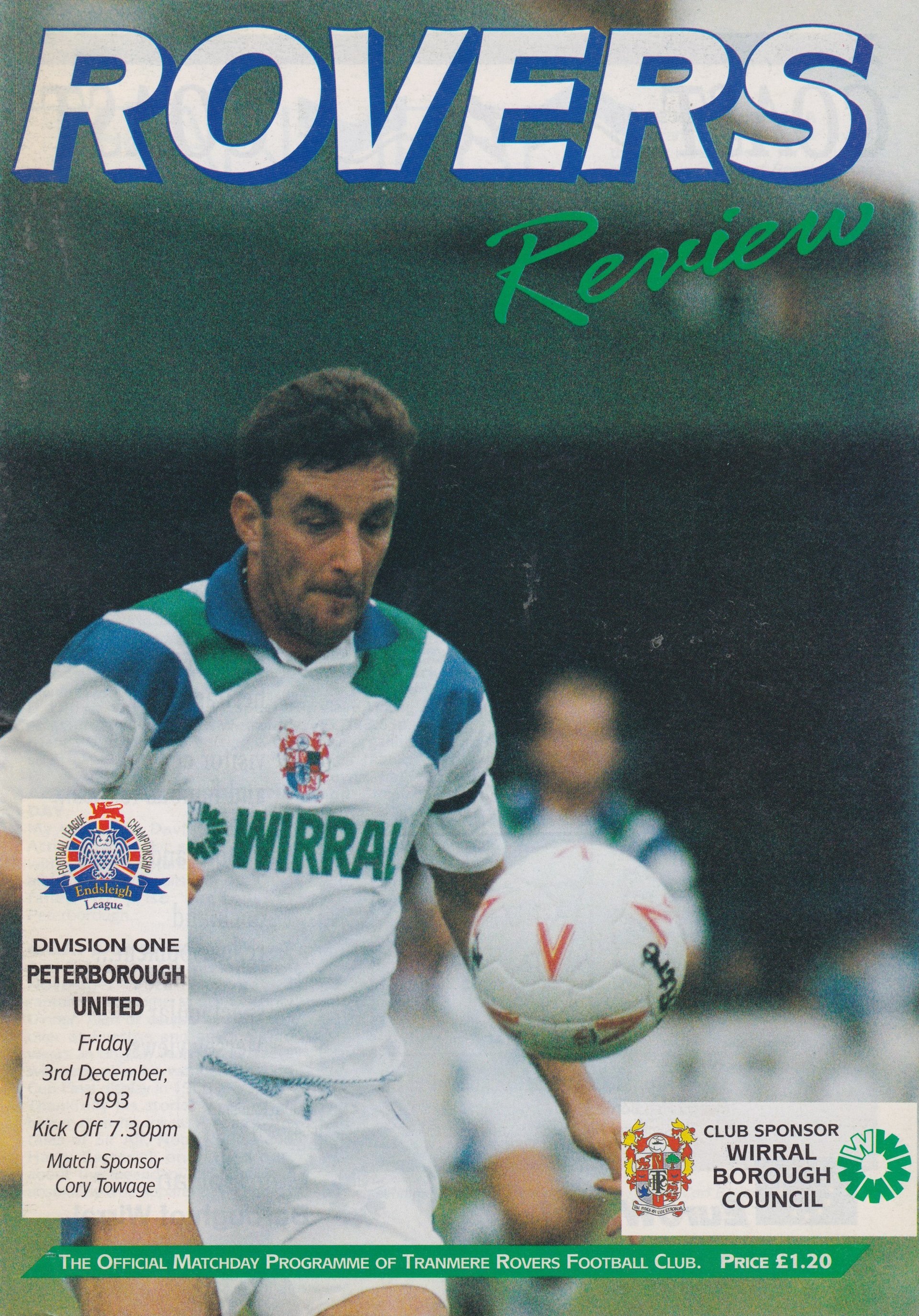 Tranmere Rovers v Peterborough United match programme